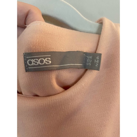 ASOS size 2 sleeveless pink midi dress cut out detail 0038 - Picture 10 of 11